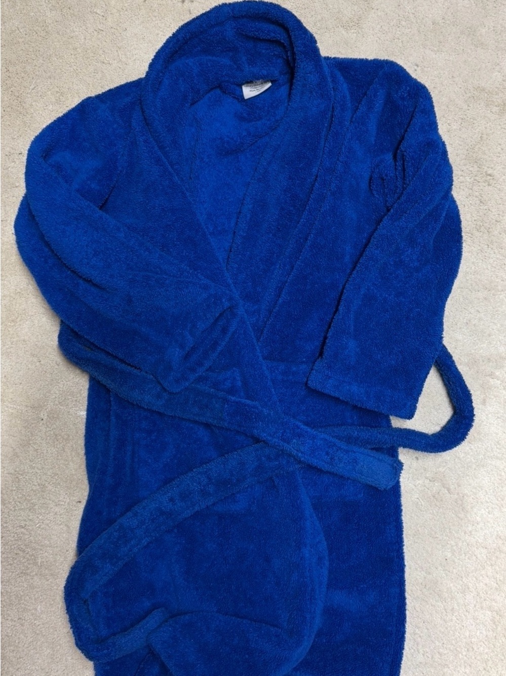 Kids Blue Terry Bathrobe with Hood - Unbranded